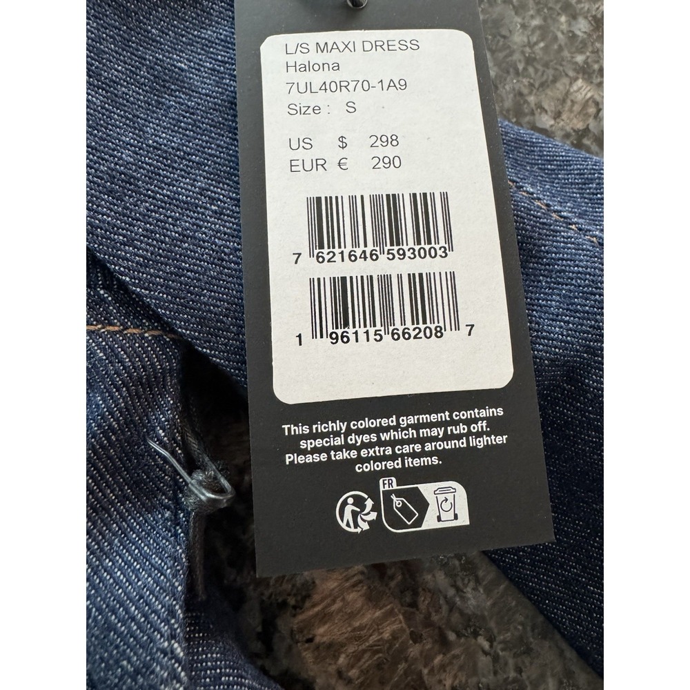 7 For All Mankind WEIGHTLESS DENIM MAXI DRESS Size S Blue Dress $298‎ NWT - Picture 5 of 11